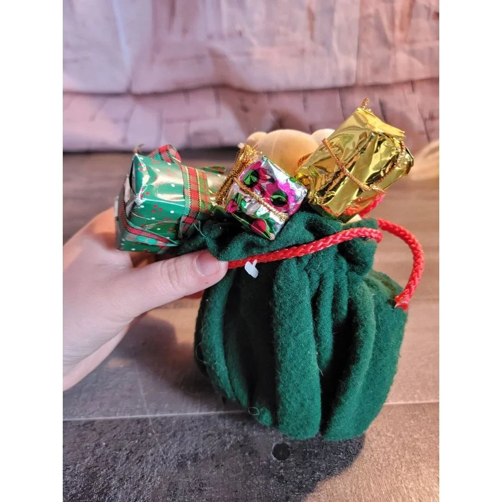 Teddy bear present Santa sack decor‎ figure xmas
